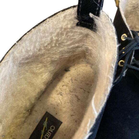 Vintage Outdorables Black Suede Fleece Lined Goth Boho Chukka Ankle Boot Size 8 - Picture 13 of 16